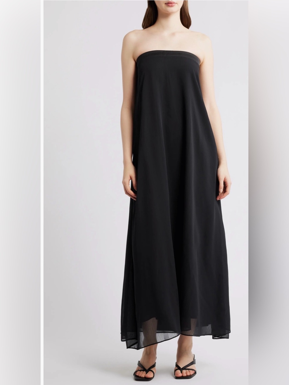 Petal & Pup Black Strapless Maxi Dress
